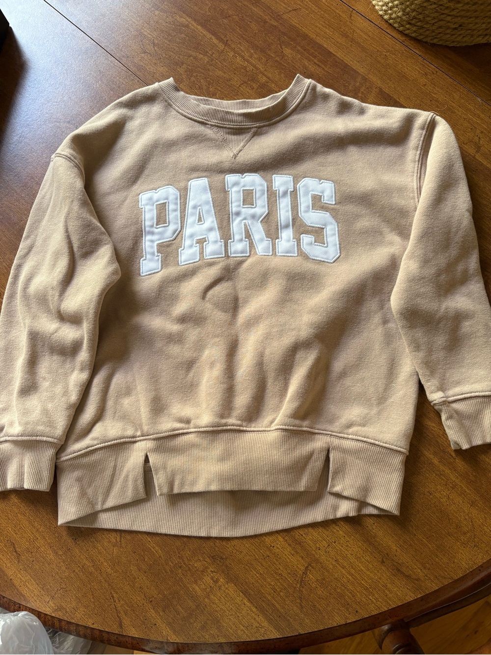 art class Paris Appliqué Crewneck - Tan and White